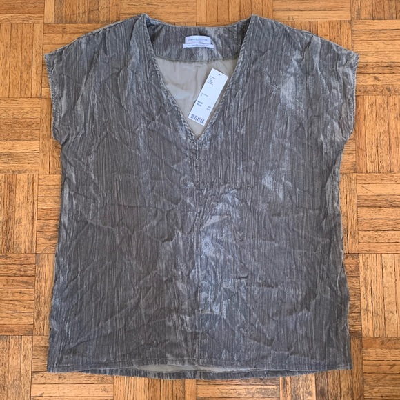 NWT Urban Outfitters Crushed Velvet Green Top sz S - Picture 1 of 7